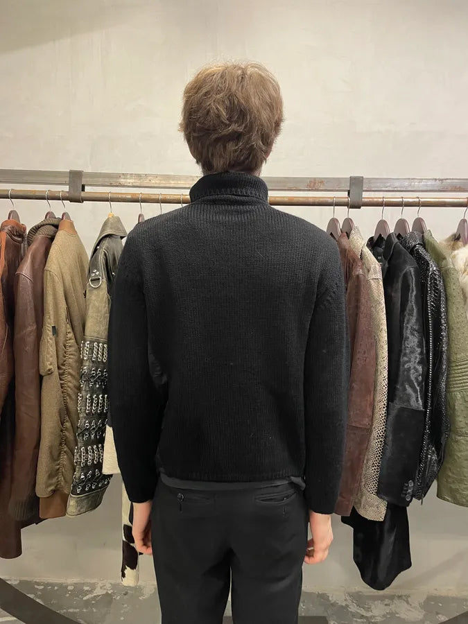 2000s Prada Hybrid Nylon Black Turtleneck (S) 3