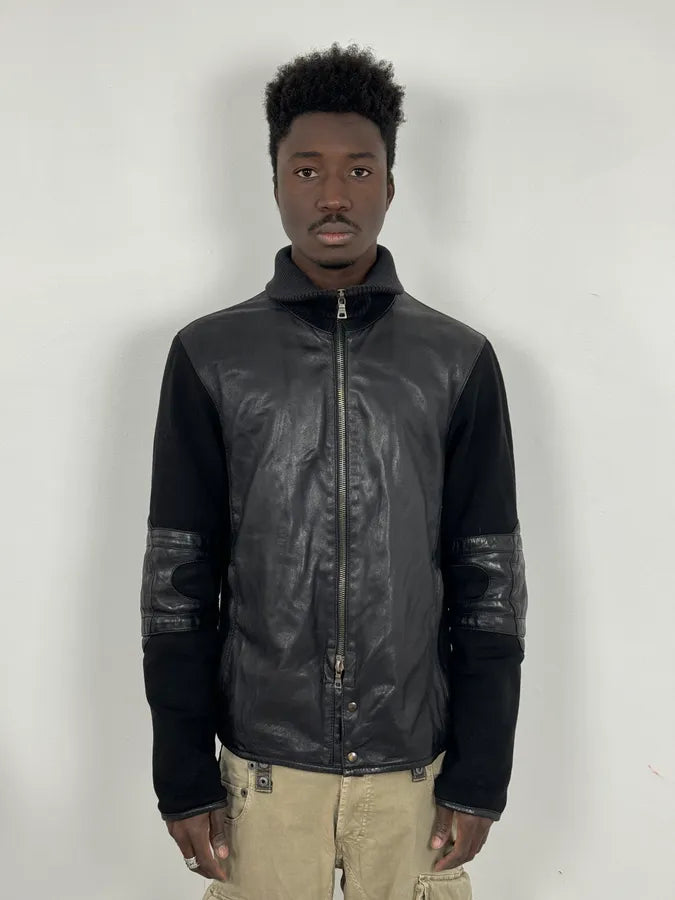 2000s Prada Hybrid Premium Biker Leather Jacket tPuZiXS 1