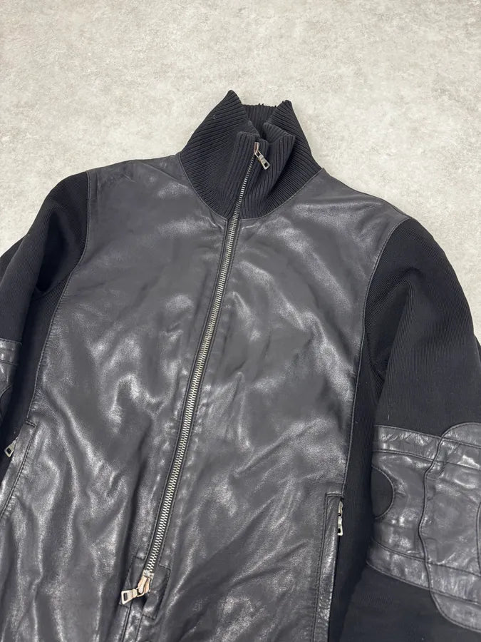 2000s Prada Hybrid Premium Biker Leather Jacket tPuZiXS 5