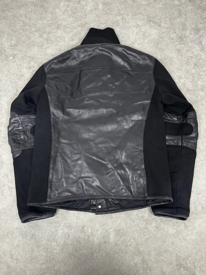 2000s Prada Hybrid Premium Biker Leather Jacket tPuZiXS 3