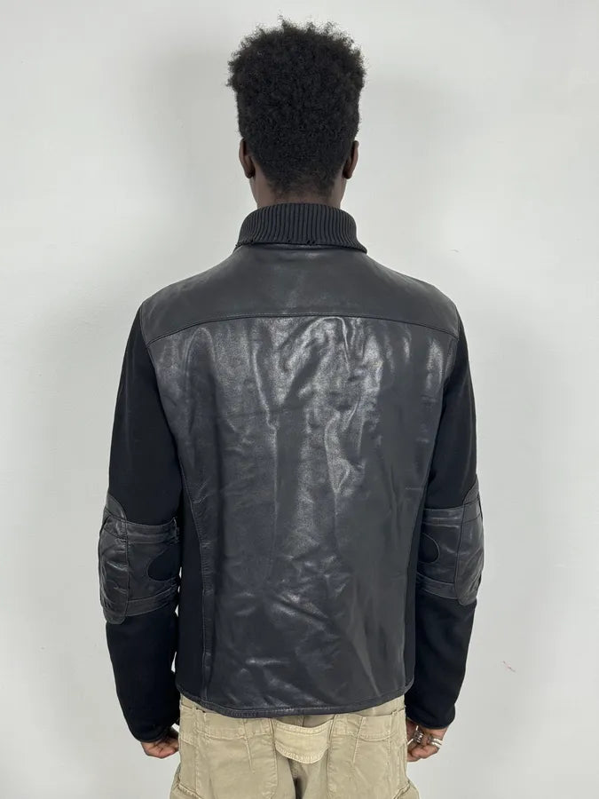 2000s Prada Hybrid Premium Biker Leather Jacket tPuZiXS 2