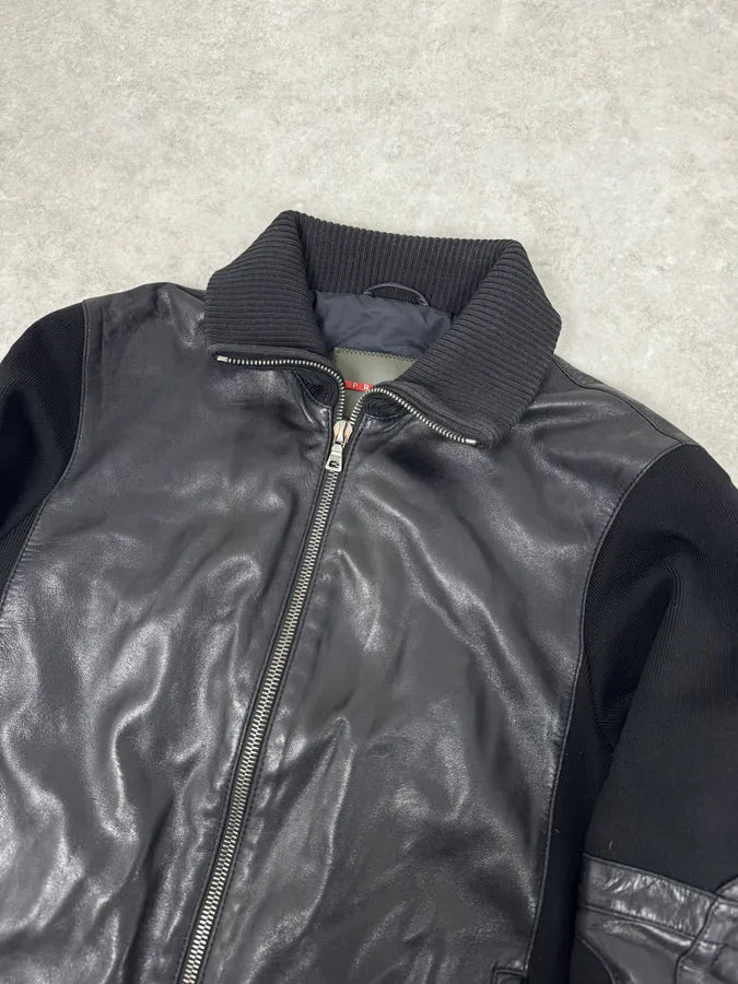 2000s Prada Hybrid Premium Biker Leather Jacket tPuZiXS 4