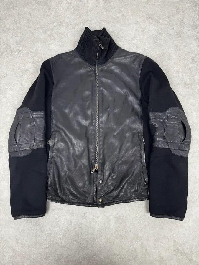 2000s Prada Hybrid Premium Biker Leather Jacket tPuZiXS 0