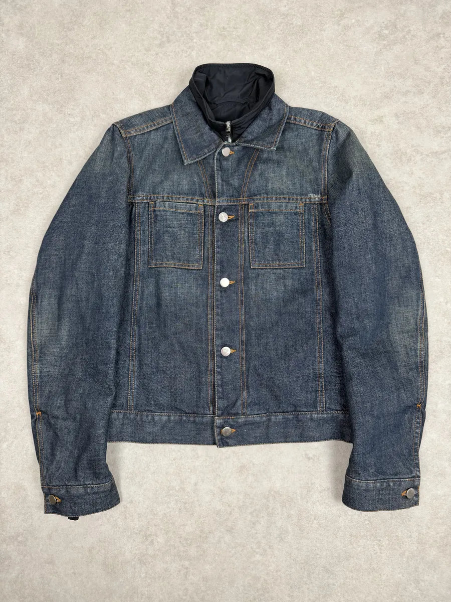 2000s Prada Inner Padding Blue Denim Jacket VoKmKVD 0