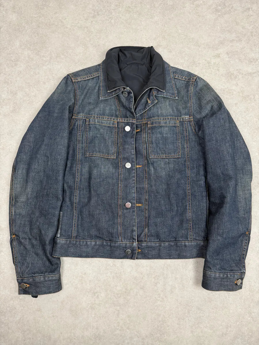 2000s Prada Inner Padding Blue Denim Jacket VoKmKVD 3