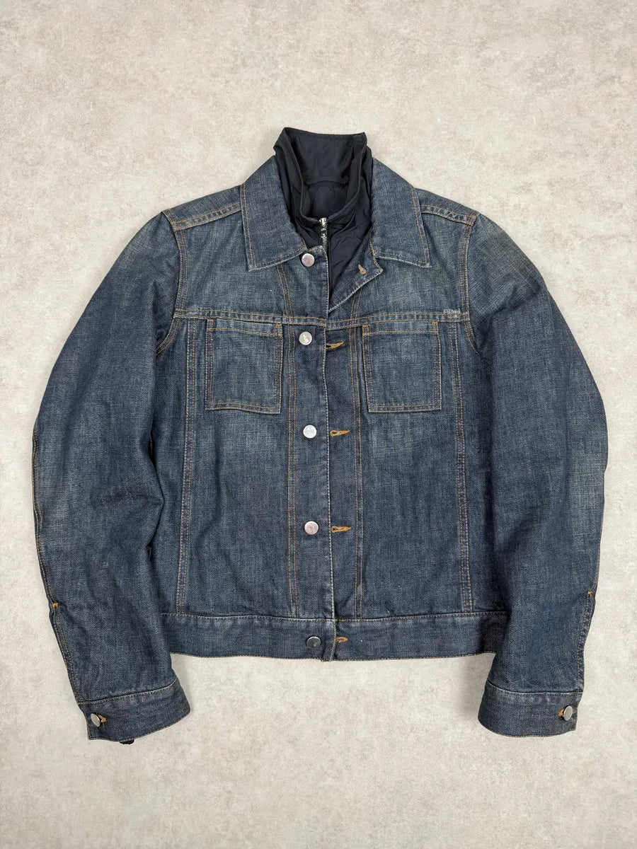 2000s Prada Inner Padding Blue Denim Jacket VoKmKVD 5