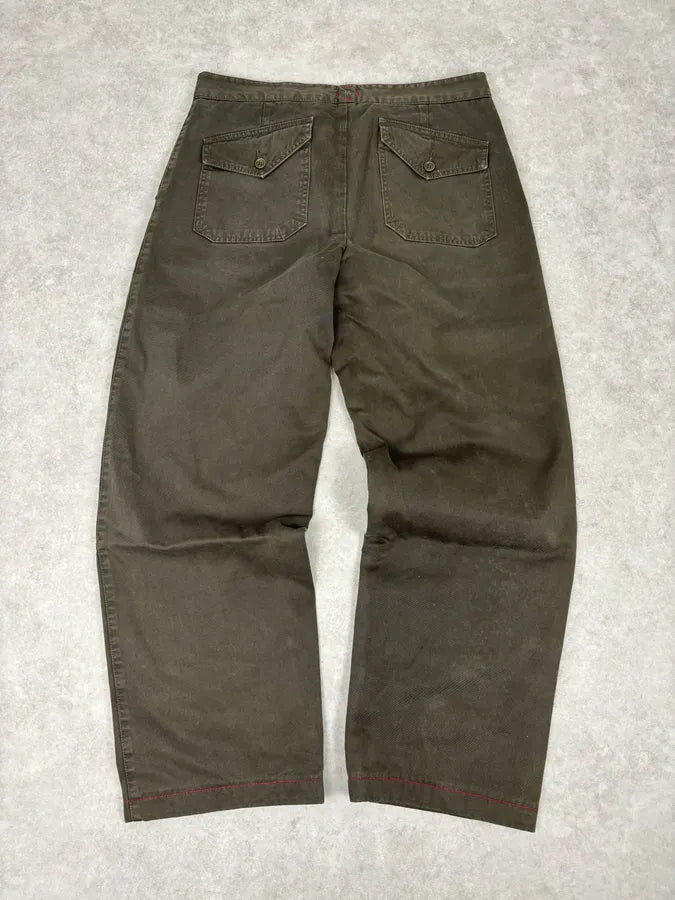 2000s Prada Khaki Green Cozy Pants DtrZmSk 5