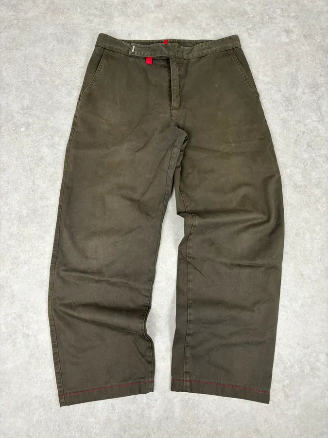 2000s Prada Khaki Green Cozy Pants DtrZmSk 0