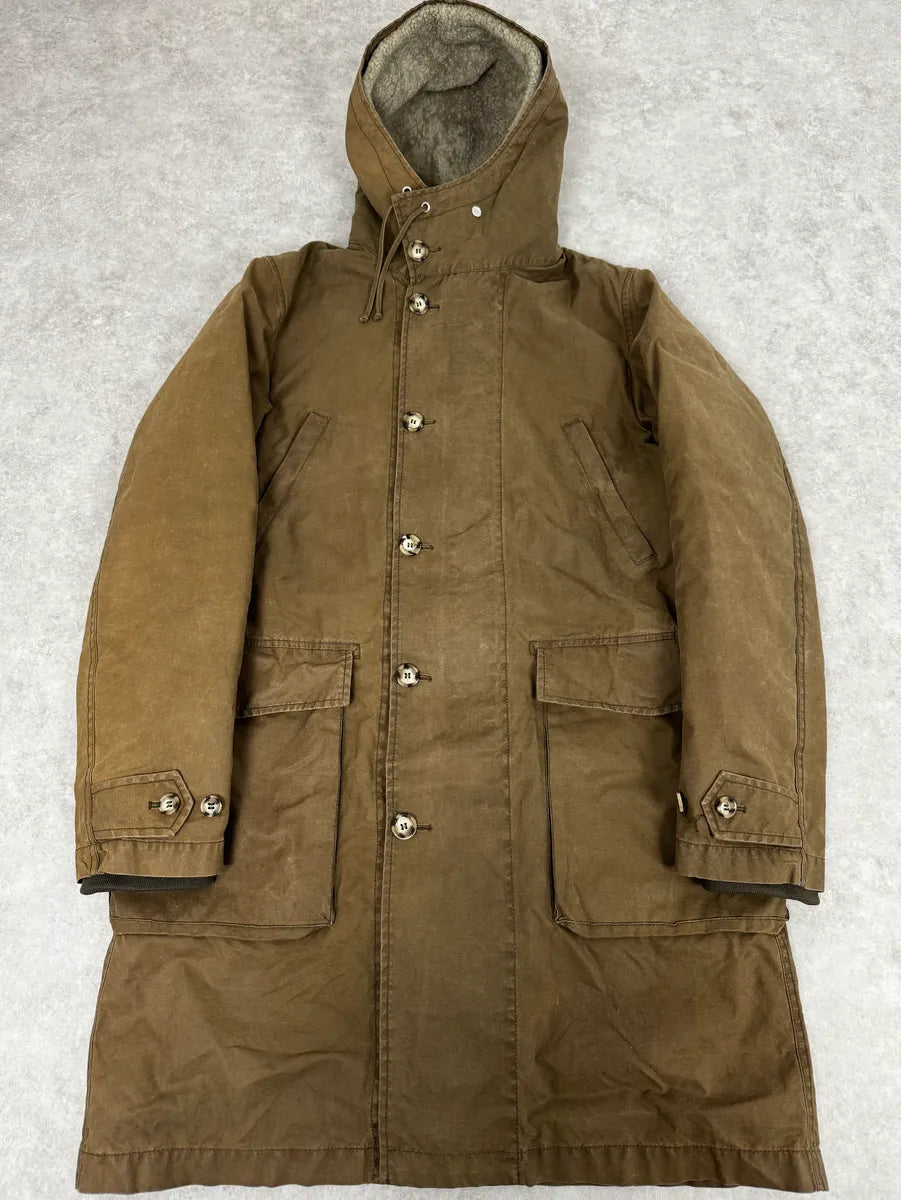 2000s Prada Khaki Green Long Hooded Coat ZwZzczA 0