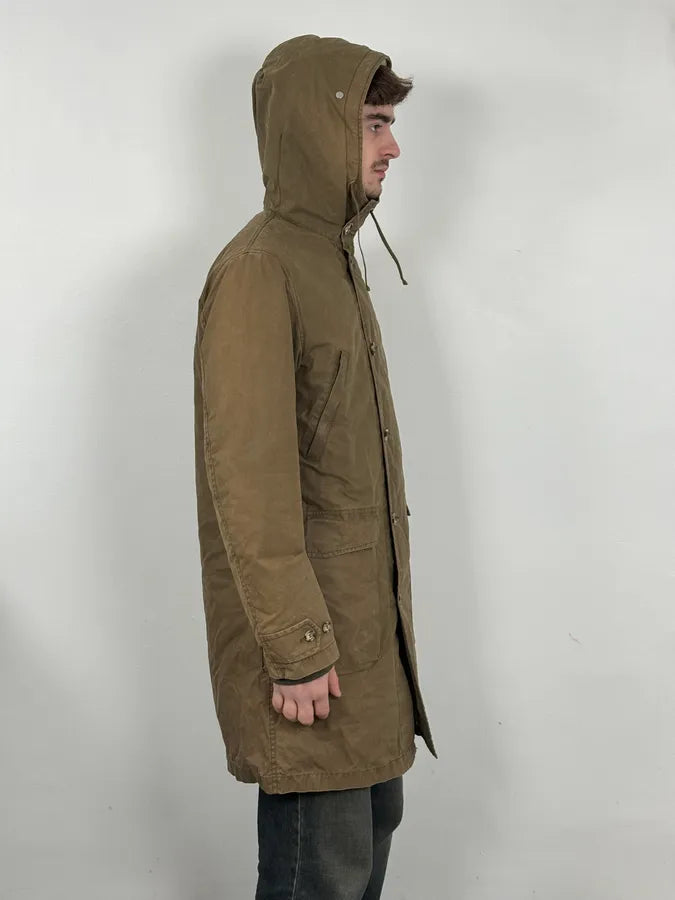 2000s Prada Khaki Green Long Hooded Coat ZwZzczA 2