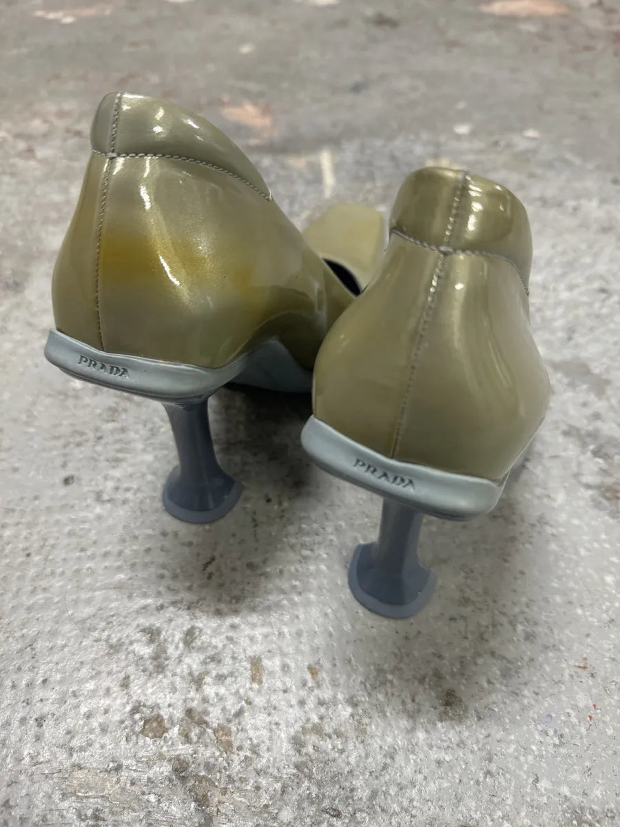 2000s Prada Khaki Heels Shoes (37.5eu/us5) 1