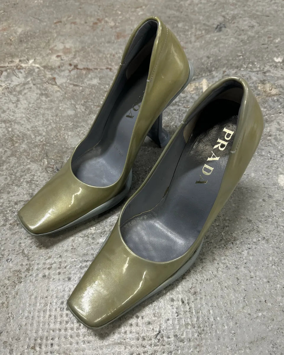 2000s Prada Khaki Heels Shoes (37.5eu/us5) 2