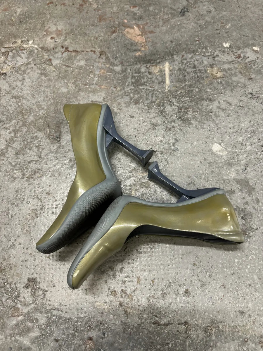 2000s Prada Khaki Heels Shoes (37.5eu/us5) 5