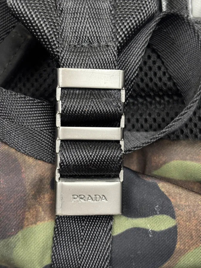 2000s Prada Khaki Nylon Camo Military Backpack fudDbTm 11