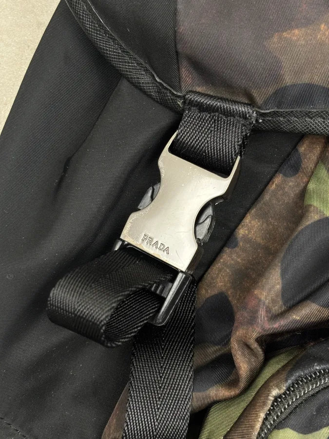 2000s Prada Khaki Nylon Camo Military Backpack fudDbTm 6