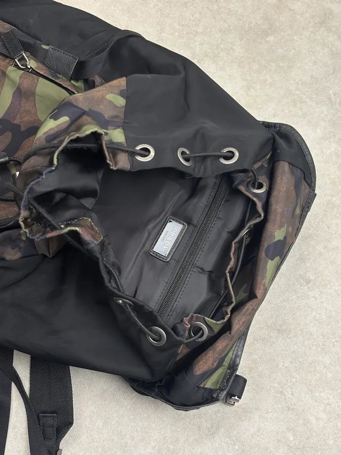 2000s Prada Khaki Nylon Camo Military Backpack fudDbTm 16