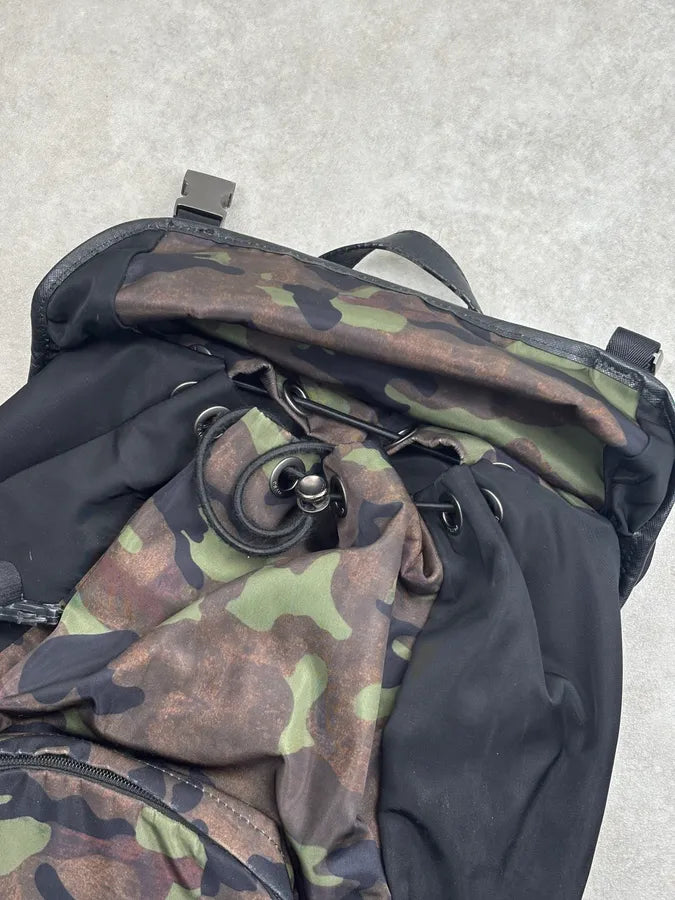 2000s Prada Khaki Nylon Camo Military Backpack fudDbTm 13
