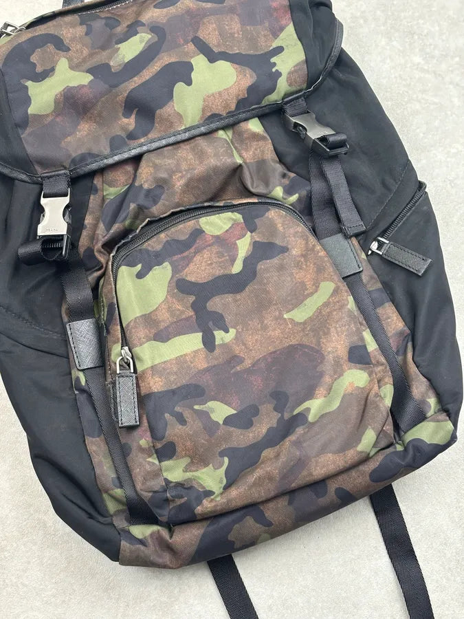 2000s Prada Khaki Nylon Camo Military Backpack fudDbTm 5
