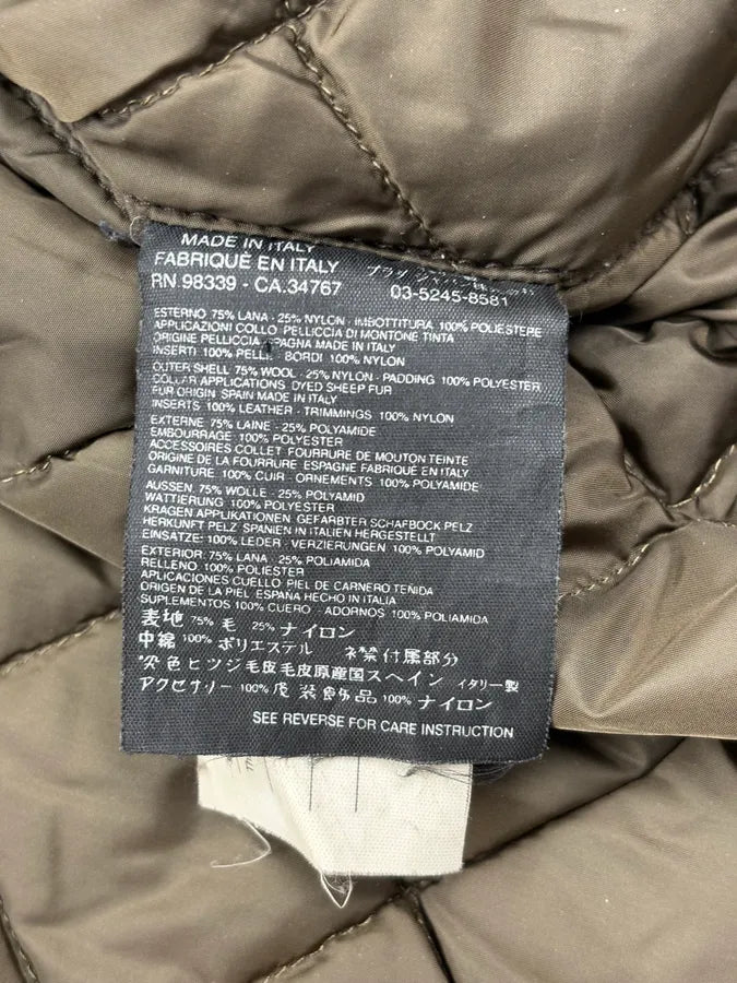 2000s Prada Khaki Nylon Shearling Bomber Jacket lLBxFRm 13