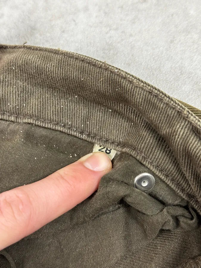 2000s Prada Khaki Green Zip Slim Pants UaziJlv 11