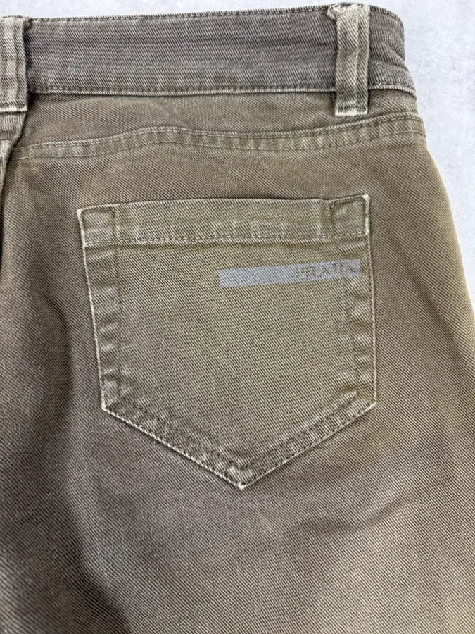 2000s Prada Khaki Green Zip Slim Pants UaziJlv 9