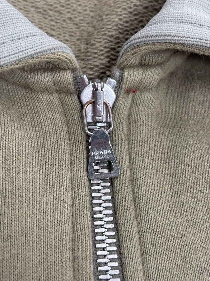 2000s Prada Olive Green Cozy Zip-Up Jacket RExaKav 9