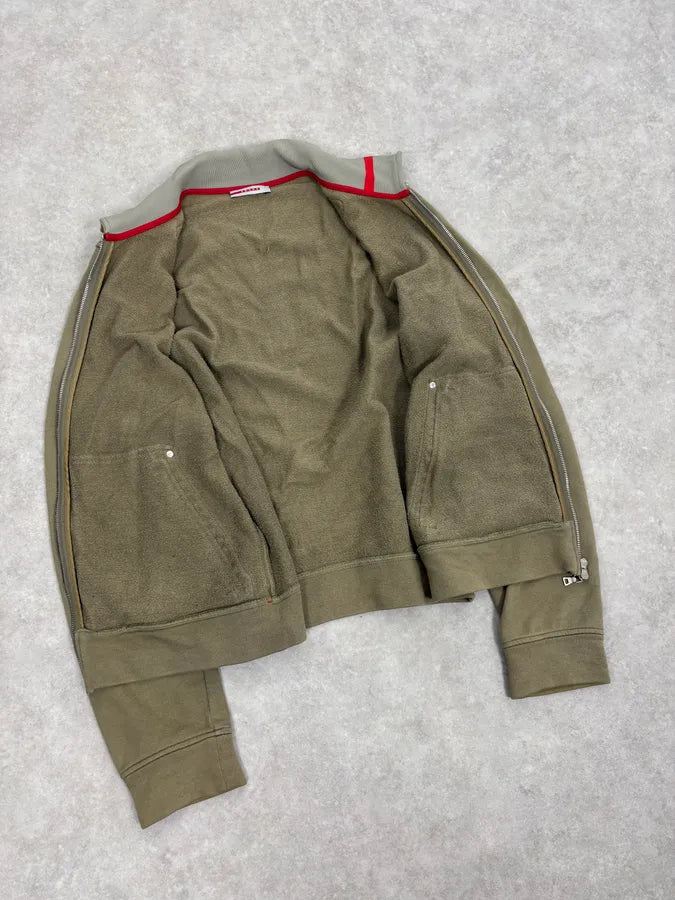 2000s Prada Olive Green Cozy Zip-Up Jacket RExaKav 6