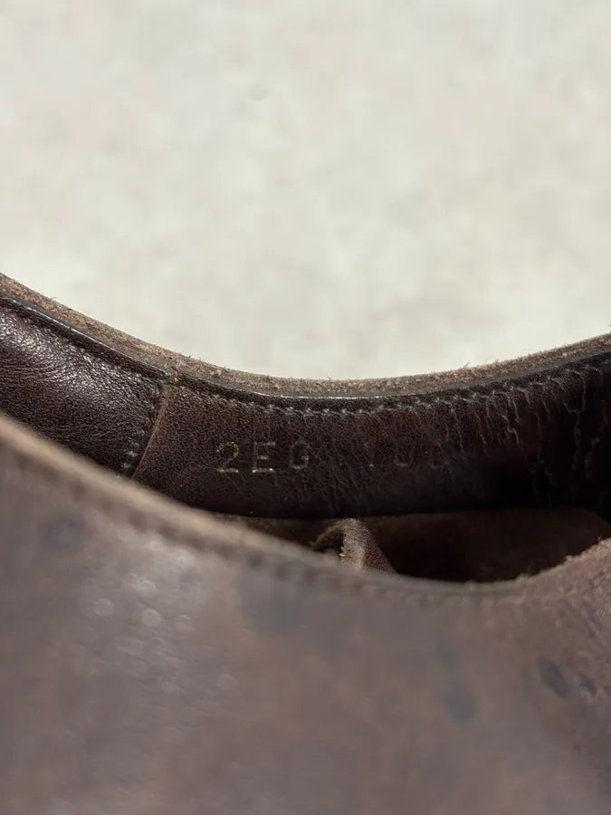 2000s Prada Lace-Up Brown Leather Shoes KpqWkCx 8