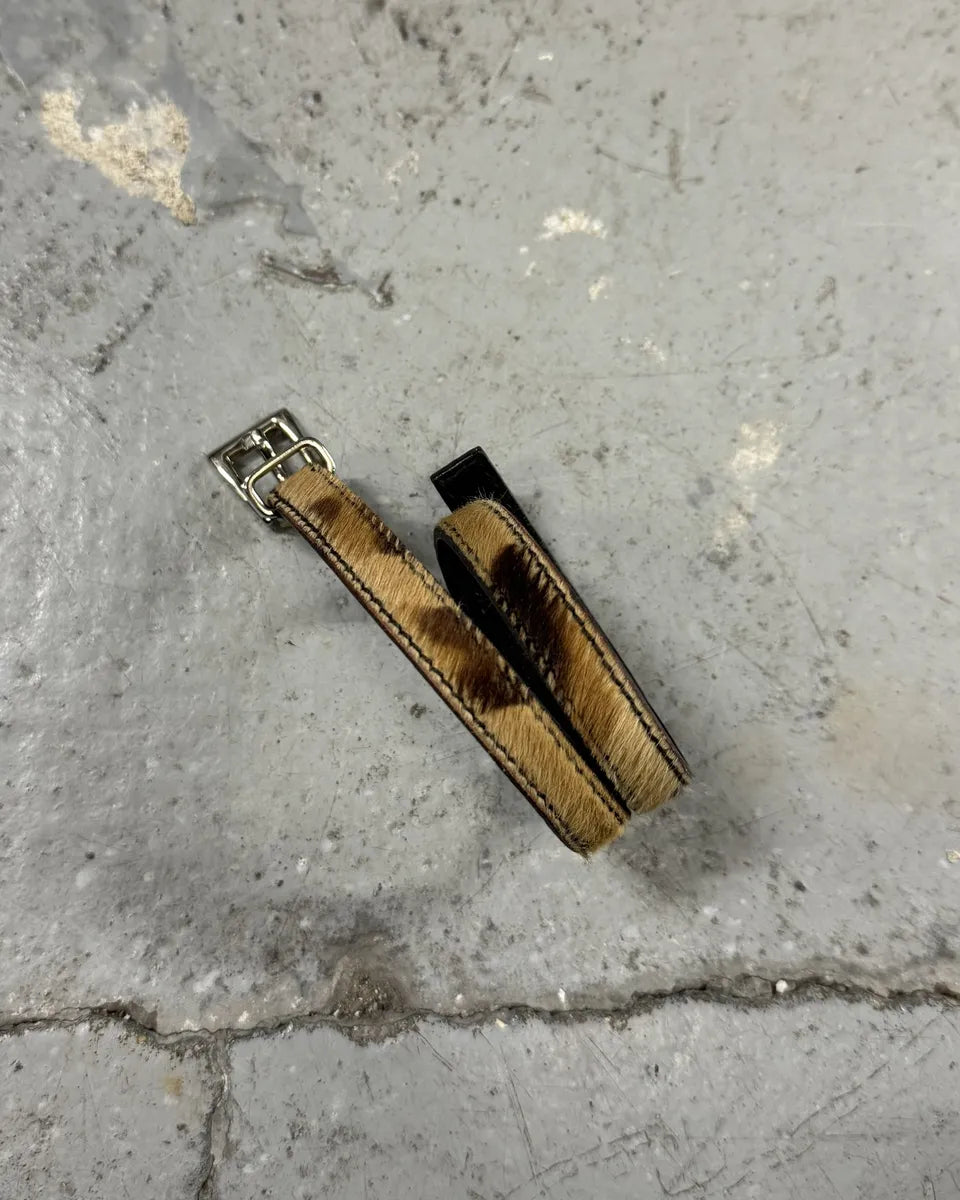 2000s Prada Leopard Effect Pony Hair Leather Bracelet (OS) 2