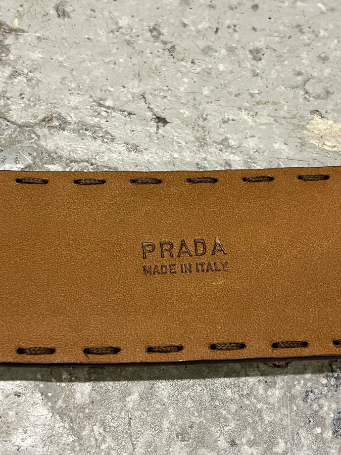 2000s Prada  Leopard Pony Hair Leather Belt mzSfgDs 7