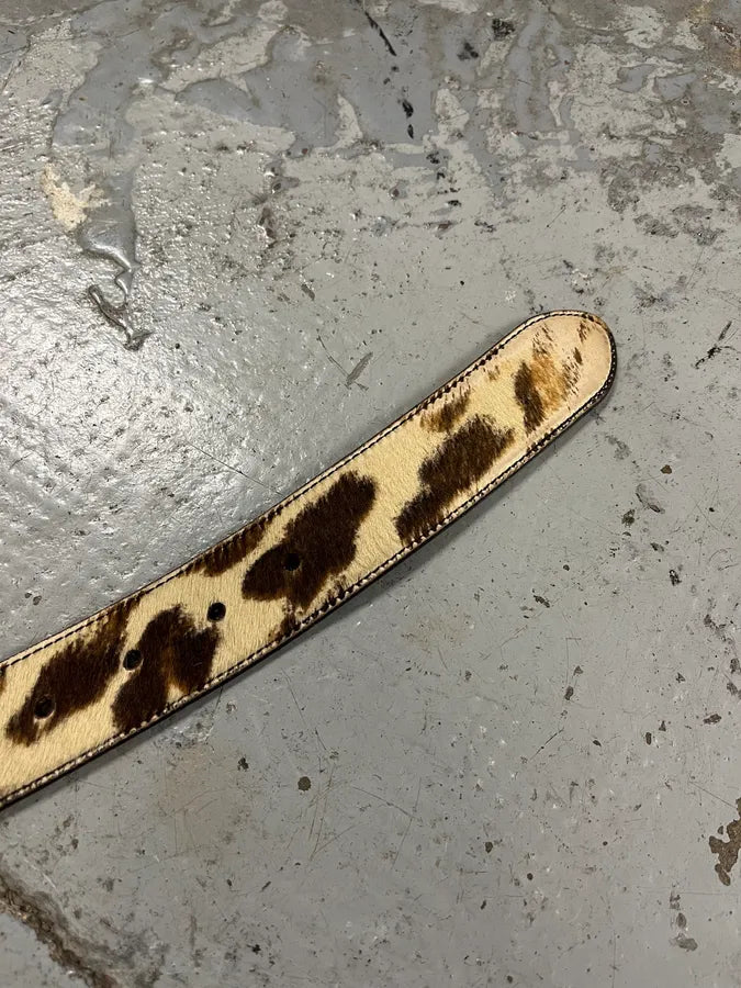 2000s Prada Leopard Pony Hair Leather Belt QqtzFJJ 5