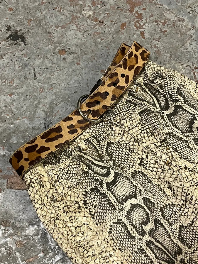 2000s Prada  Leopard Pony Hair Leather Belt mzSfgDs 0