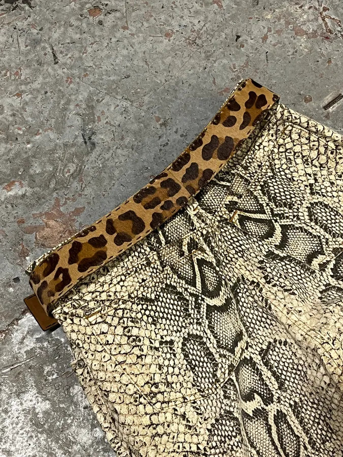 2000s Prada  Leopard Pony Hair Leather Belt mzSfgDs 2