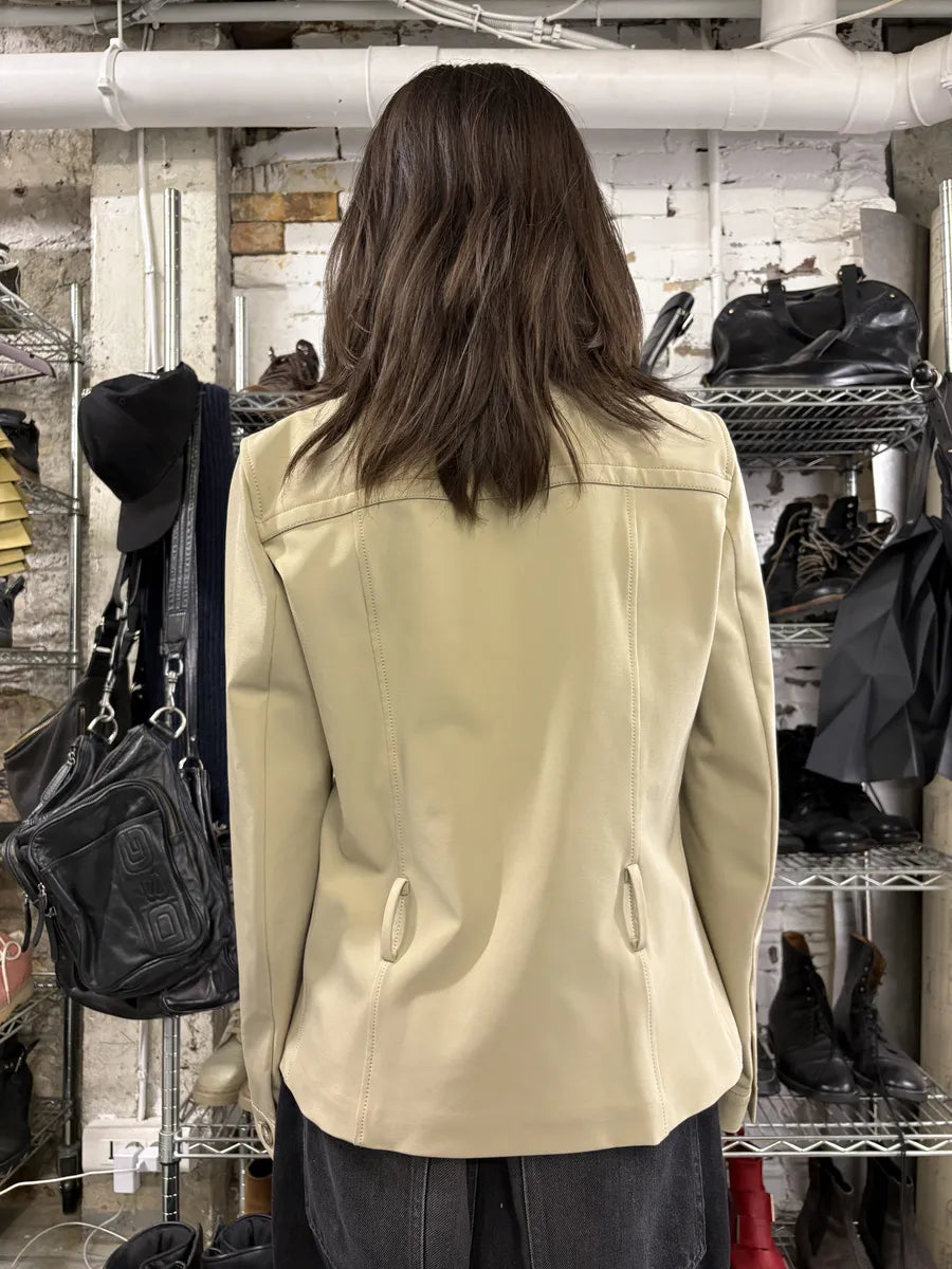 2000s Prada Light Beige Buttoned Classy Jacket FnIOvmW 2