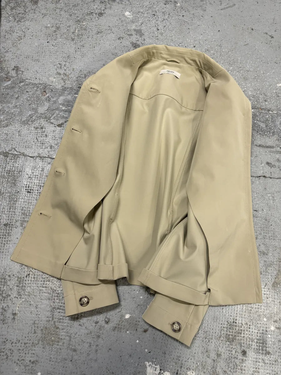 2000s Prada Light Beige Buttoned Classy Jacket FnIOvmW 4