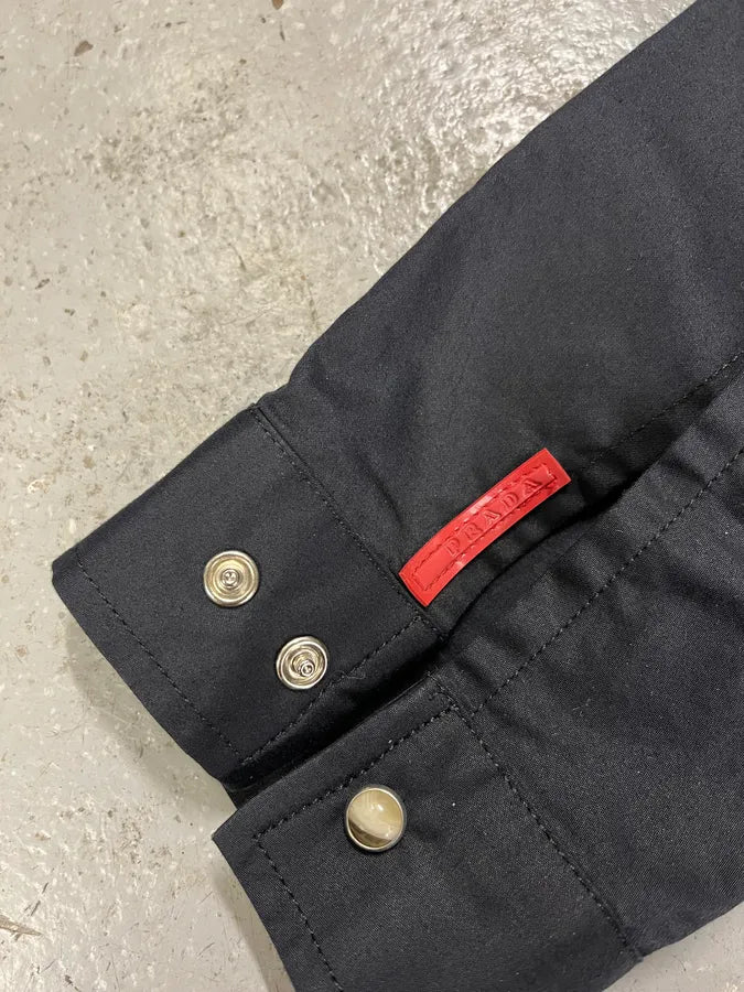 2000s Prada Light Black Buttoned Jacket (S/M) lgAwzYd 3