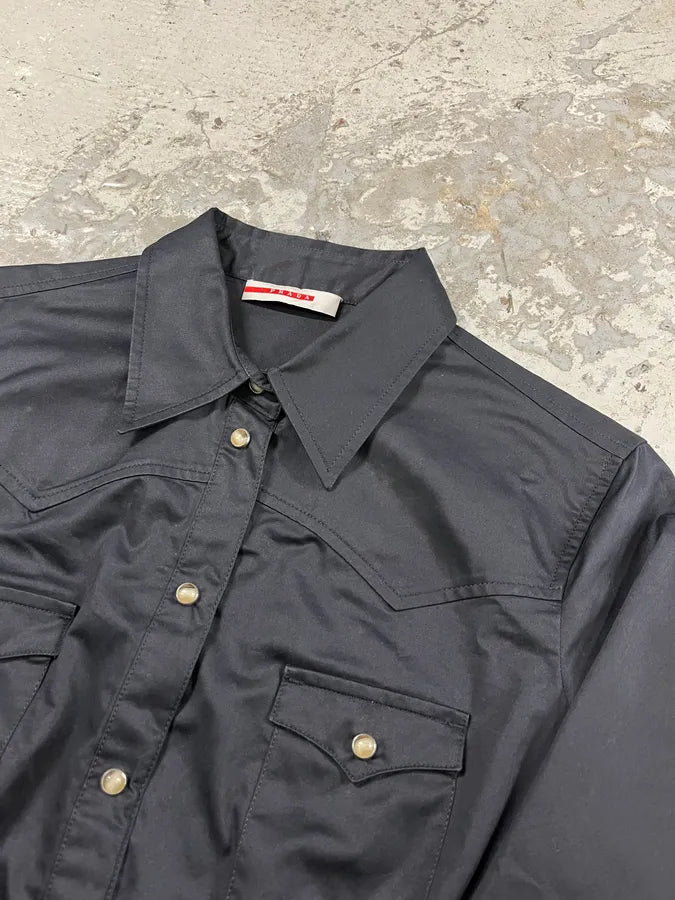 2000s Prada Light Black Buttoned Jacket (S/M) lgAwzYd 6