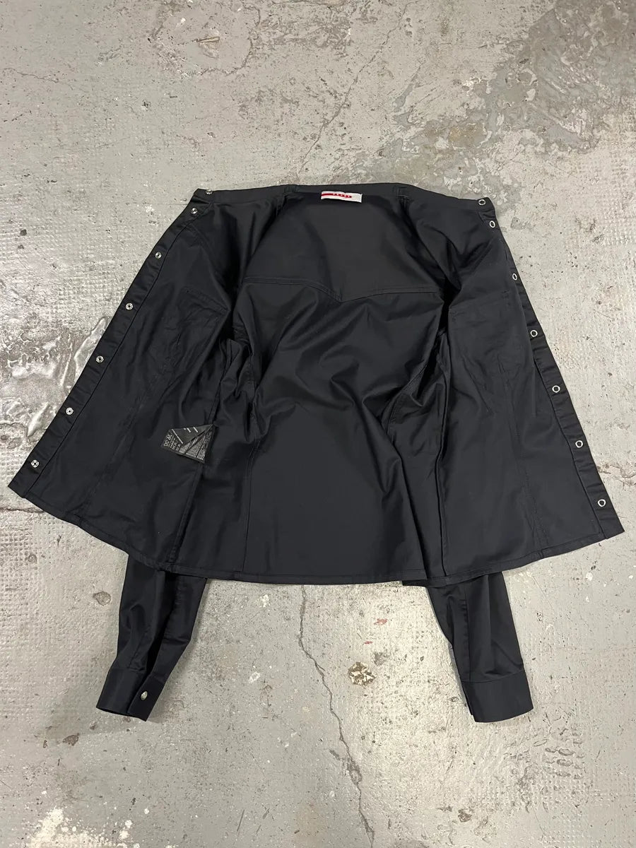 2000s Prada Light Black Buttoned Jacket (S/M) lgAwzYd 8