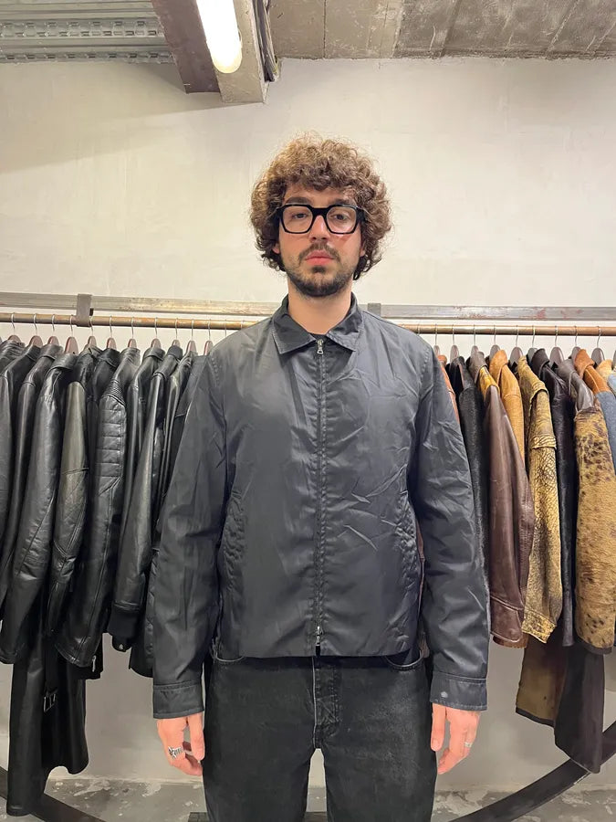 2000s Prada Light Black Nylon Coach Jacket (M) GXrrUSC 3
