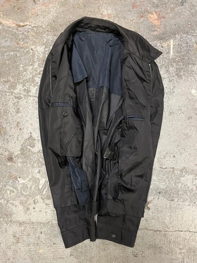 2000s Prada Light Black Nylon Coach Jacket (M) GXrrUSC 5