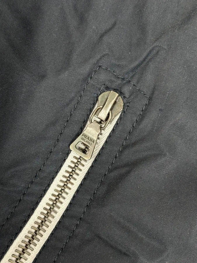 2000s Prada Light Nylon Navy Obscure Bomber Jacket aYCHOiG 9