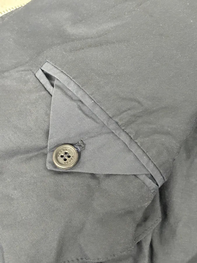 2000s Prada Light Nylon Navy Obscure Bomber Jacket aYCHOiG 10