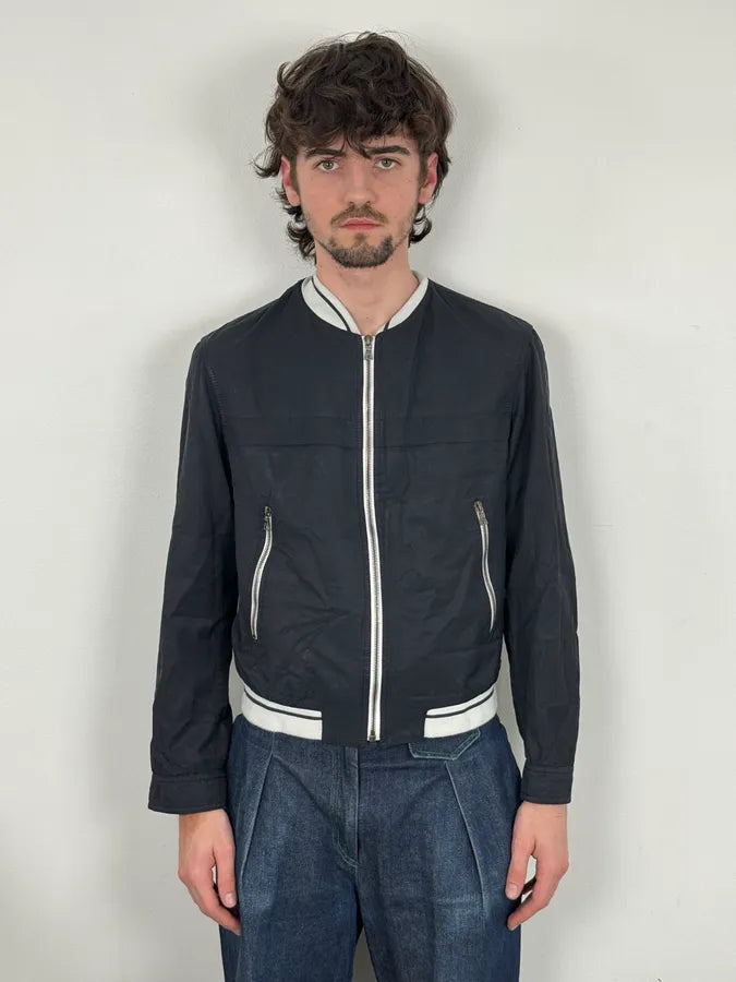 2000s Prada Light Nylon Navy Obscure Bomber Jacket aYCHOiG 1