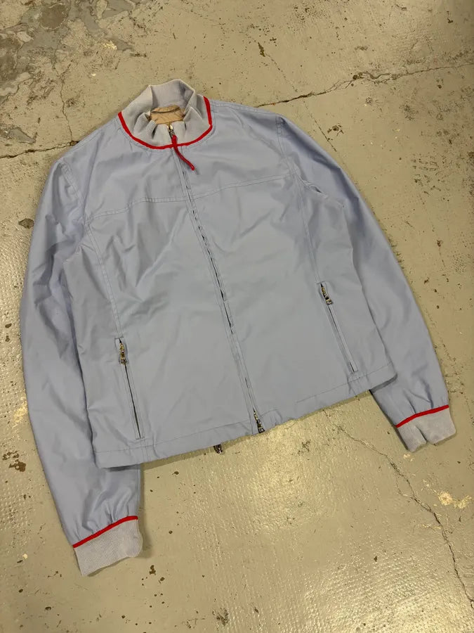 2000s Prada Light Blue Nylon Sport Racer Jacket PpZJfrA 3