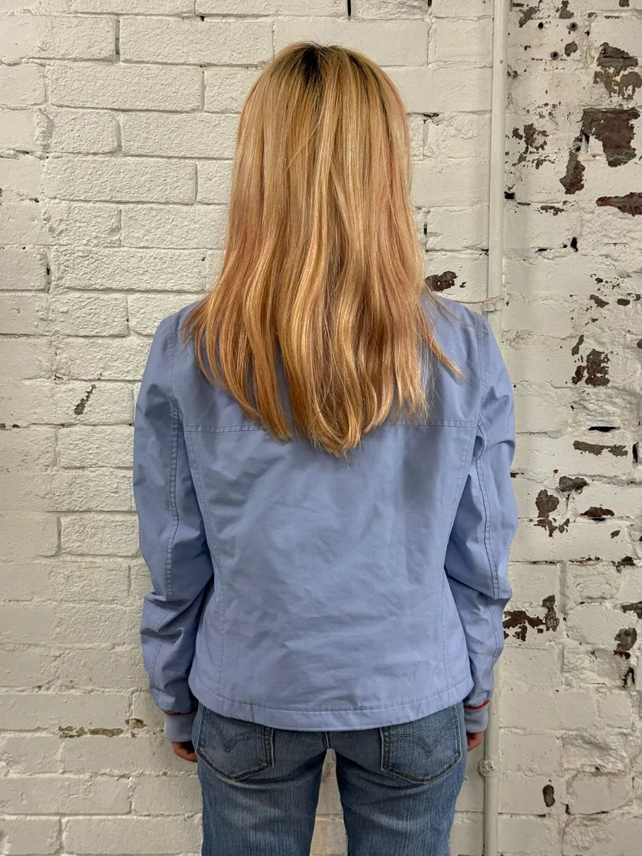 2000s Prada Light Blue Nylon Sport Racer Jacket PpZJfrA 1
