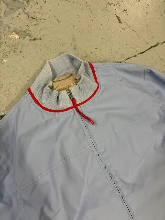 2000s Prada Light Blue Nylon Sport Racer Jacket PpZJfrA 4