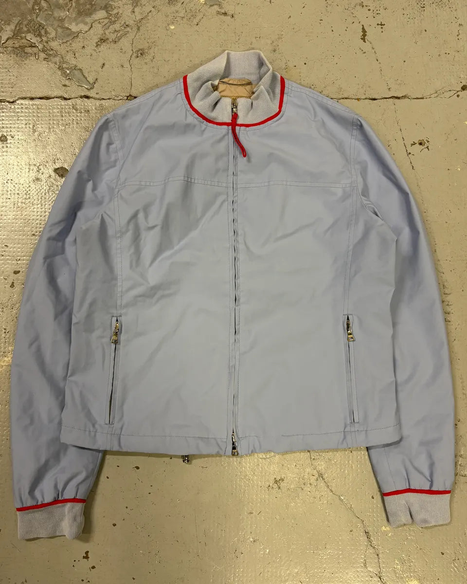 2000s Prada Light Blue Nylon Sport Racer Jacket PpZJfrA 2