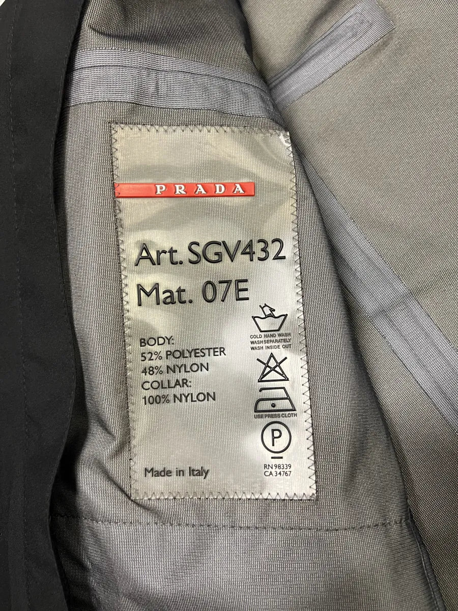 2000s Prada Light Tactical Black Nylon Gore-Tex Jacket (M) 10