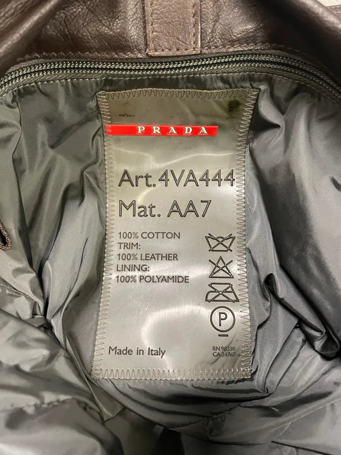 2000s Prada Linea Rossa Beige & Brown Leather Shoulder Bag (OS) PeGEnFI 10