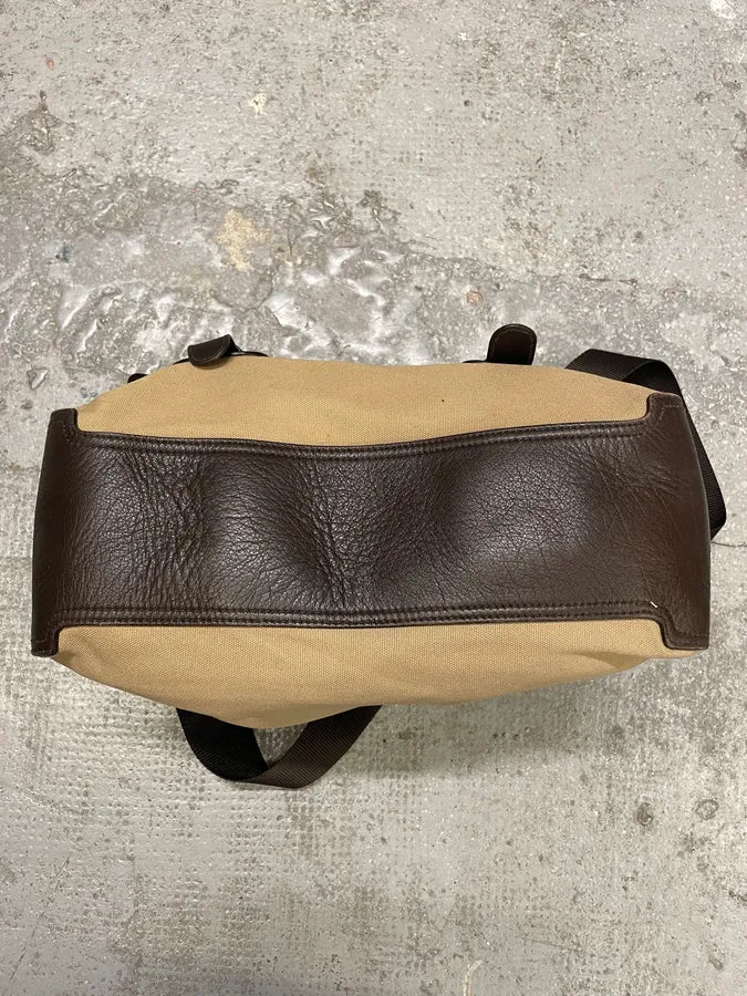 2000s Prada Linea Rossa Beige & Brown Leather Shoulder Bag (OS) PeGEnFI 6